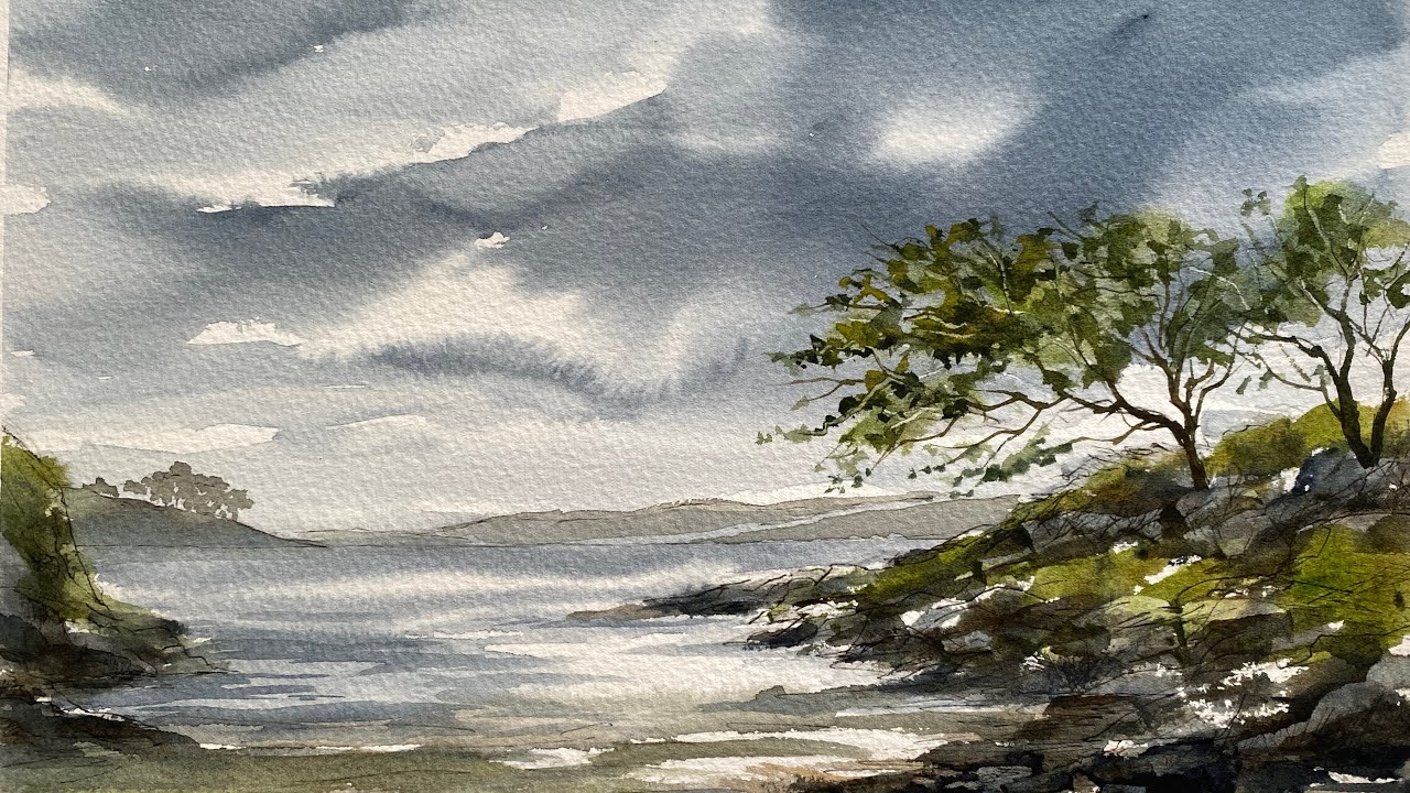 BEGINNERS Loose STORM IRISH Watercolor Landscape Painting Ink & Wash TECHNIQUES Watercolour Tutorial