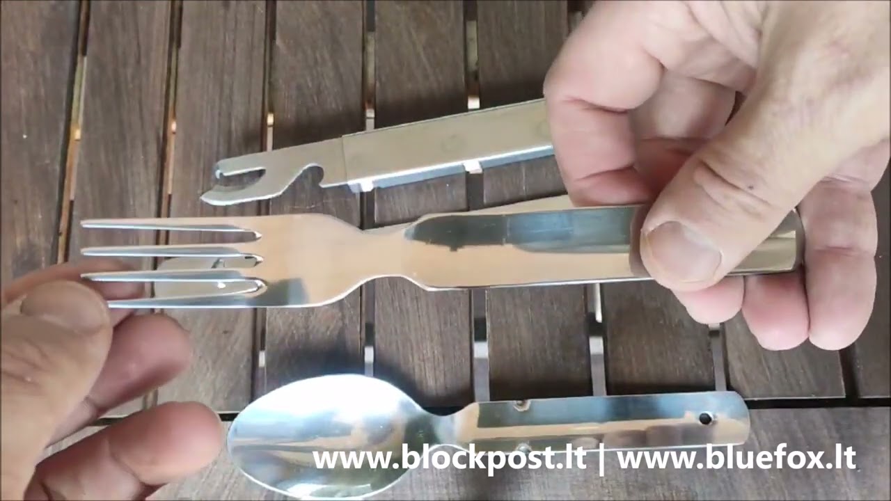M-Tac stalo įrankių komplektas Large 4 vnt  plieninis | M-Tac Outdoor Stainless steel Cutlery Set