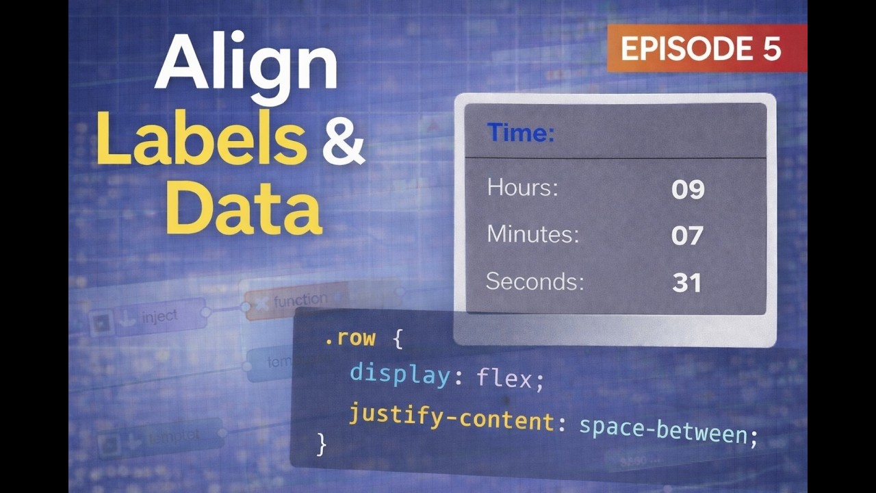 Align Data Properly in Node-RED Dashboards with HTML & CSS (Episode 5)