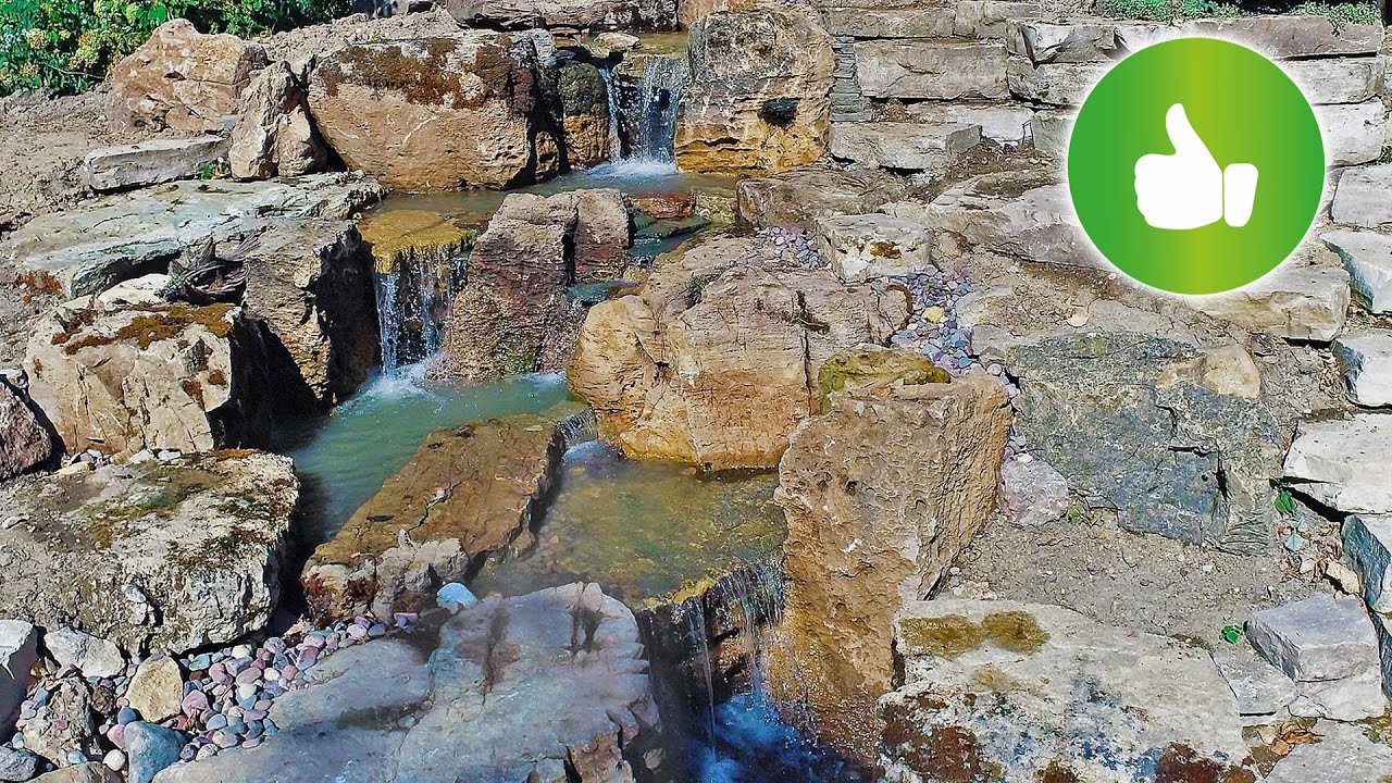 Landscape *WATERFALL* Carved into Hillside - REVEAL