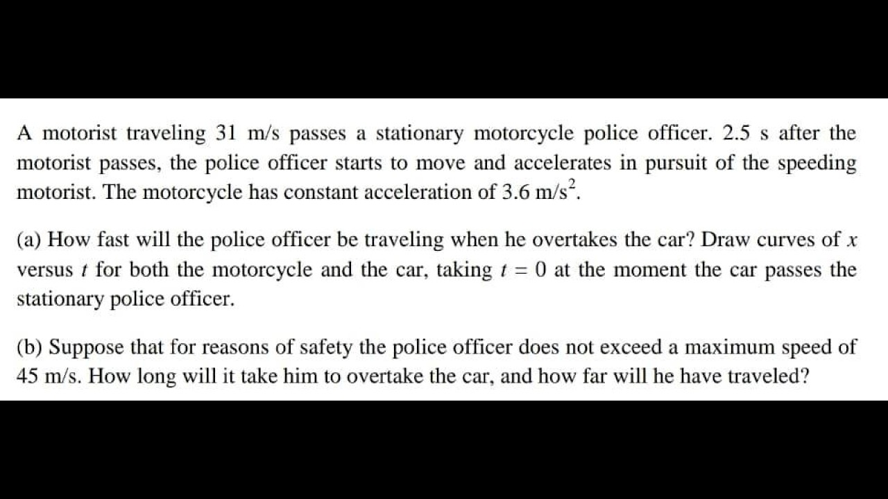 Police Chase Physics Problem 🚓 | Relative Motion & Constant Acceleration Explained Step-by-Step