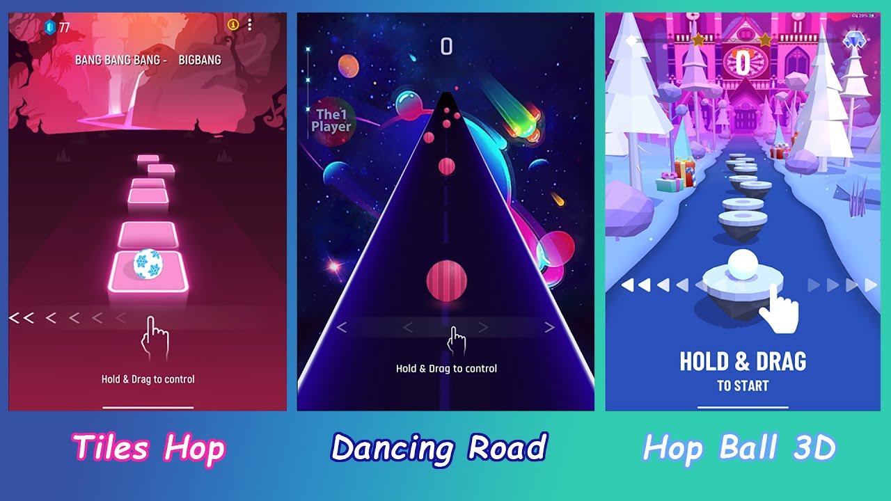 Bang bang bang - Tiles Hop VS Dancing Road VS Hop Ball 3D