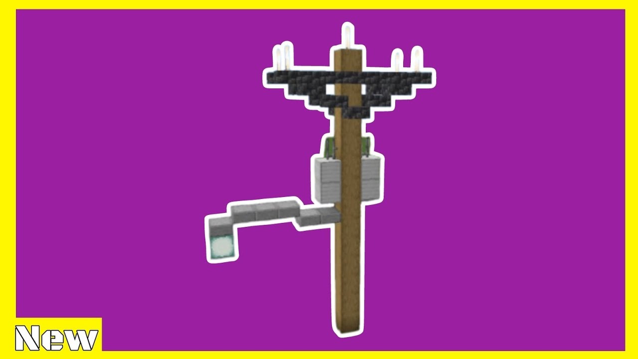 Minecraft: How To Build A Powerline Pole Tutorial (#238)