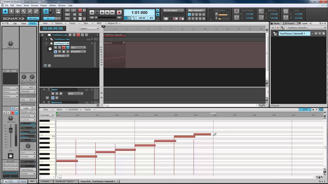 Cakewalk Sonar X3. Les. 12. Midi quantizing
