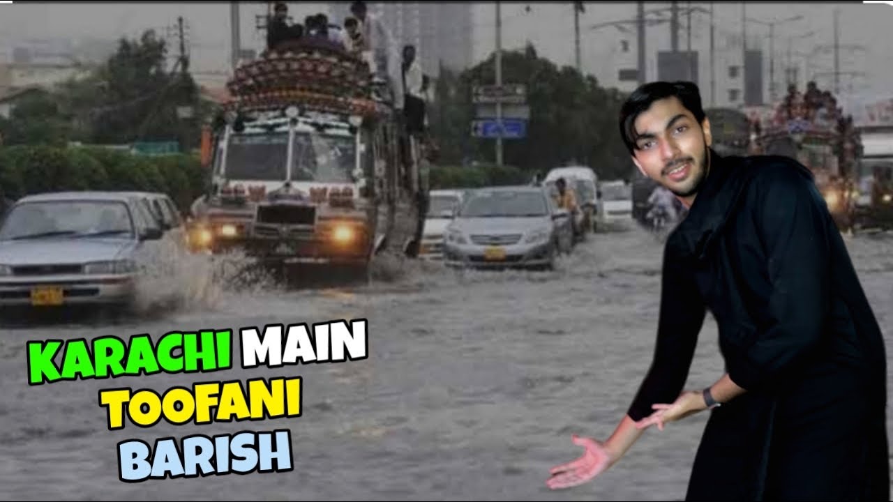 Karachi main toofani barish ⛈️gari kharab ho gai 🚗😭