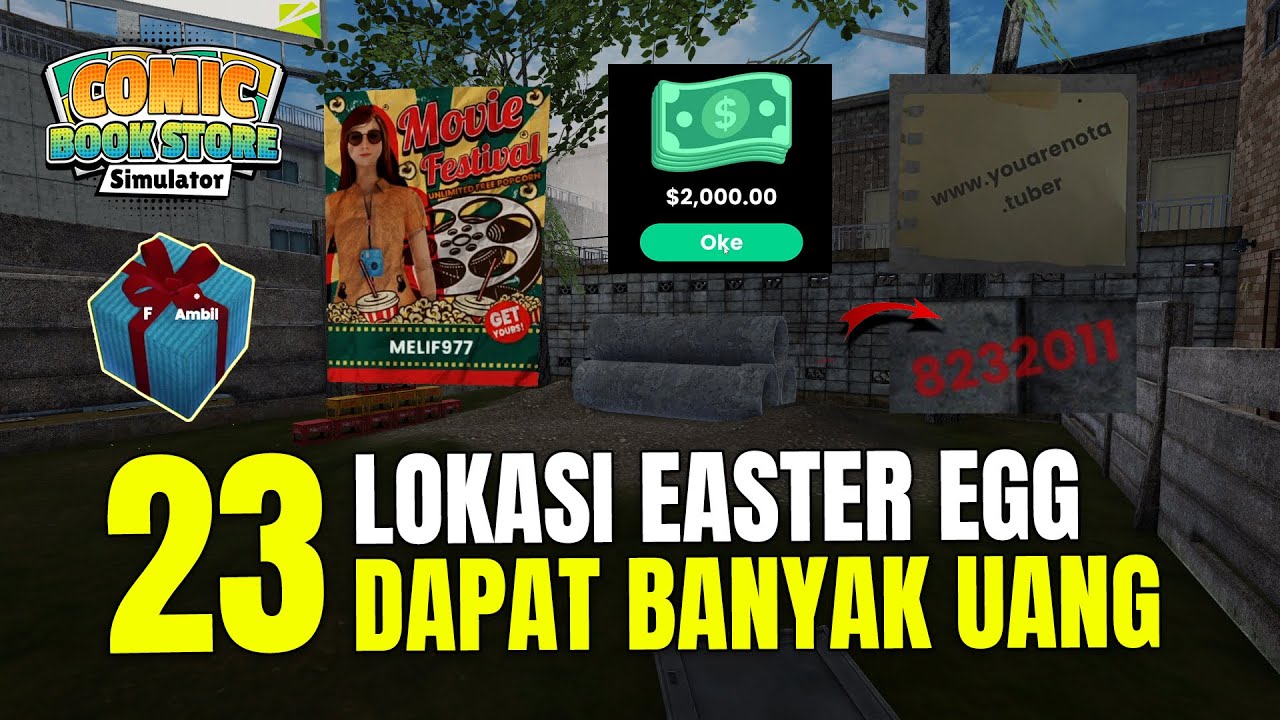 SEMUA LOKASI EASTER EGG DAN KODE REDEEM DI GAME COMIC BOOK STORE SIMULATOR