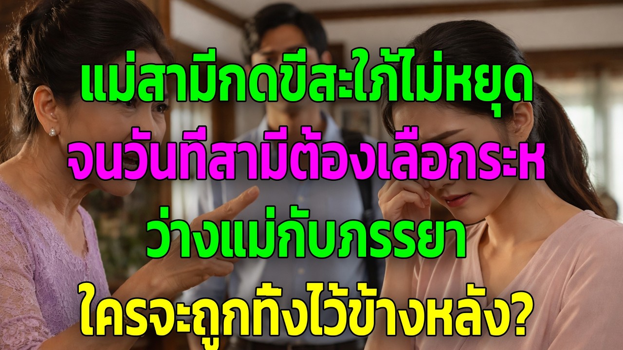 แม่สามีกดขี่สะใภ้ไม่หยุด จนวันที่สามีต้องเลือกระหว่างแม่กับภรรยา ใครจะถูกทิ้งไว้ข้างหลัง?
