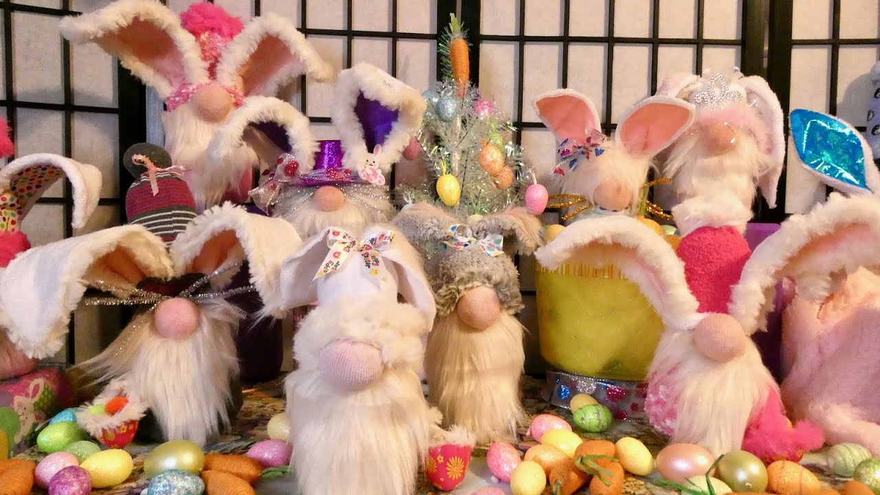 DIY Easter Gnomes with Bunny Ears, Whiskers & Easter Baskets by Crafting with Penny