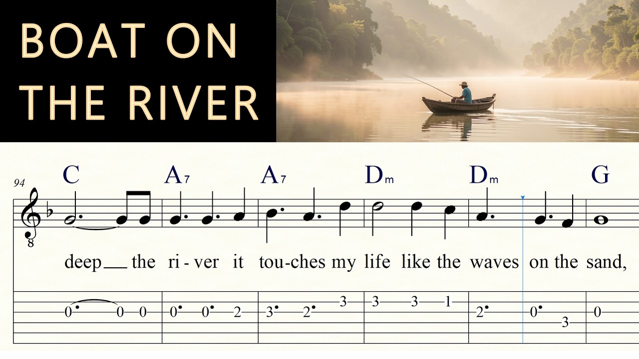 BOAT ON THE RIVER | STYX | Guitar Lesson | Tutorial | Sheet Music & TABs