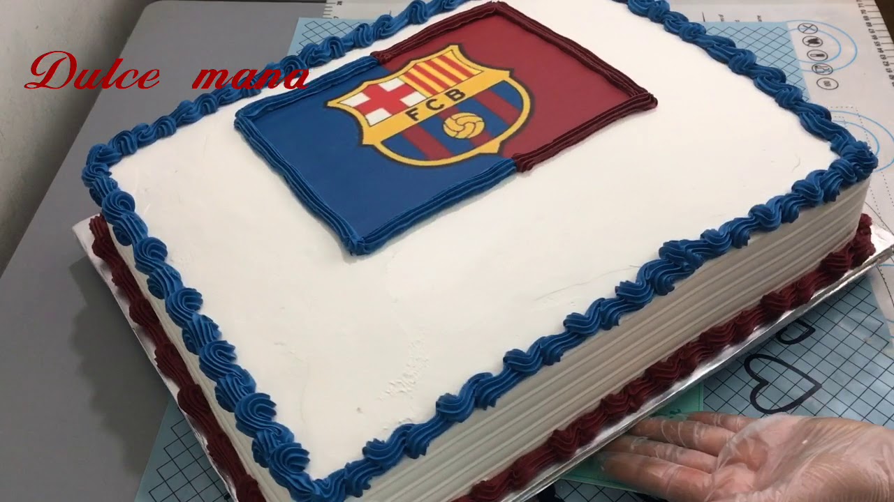 pastel sencillo de media plancha del barcelona