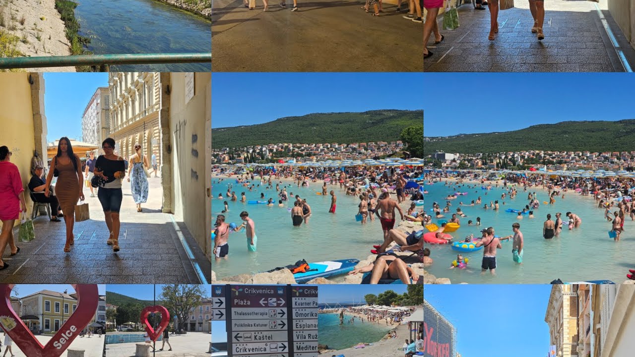 Kvarner 🇭🇷 Croatia Summer Moṣ̌ćenička Draga Beach Crikvenica Selce Rijeka 4k Walking Tour
