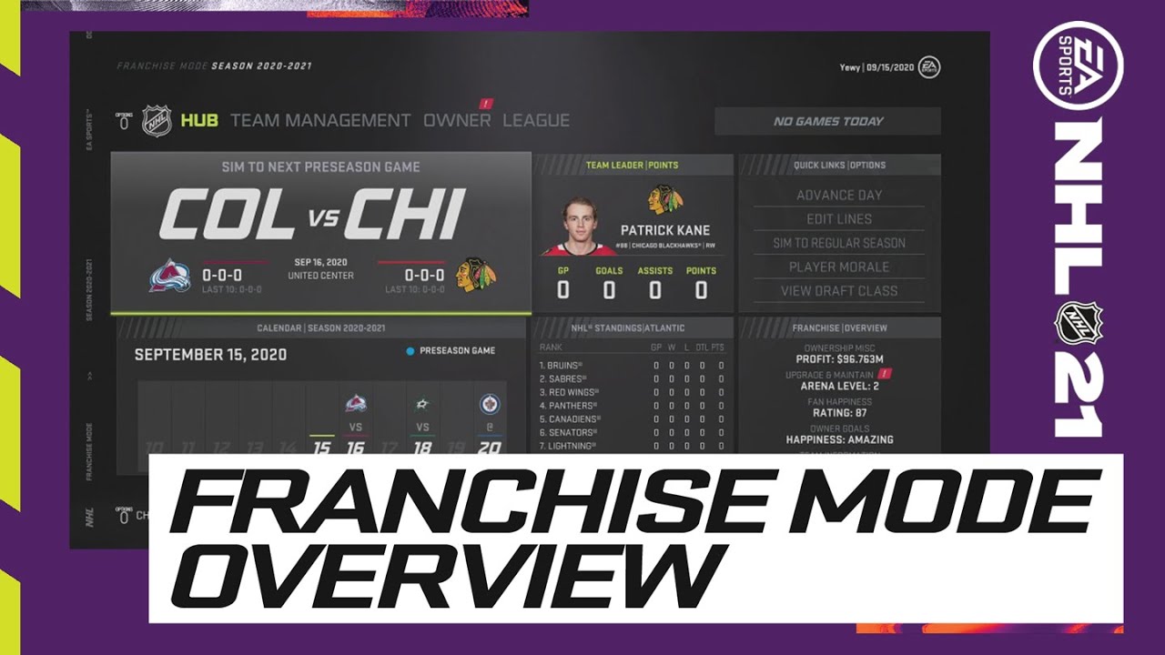 NHL 21 FRANCHISE MODE OVERVIEW