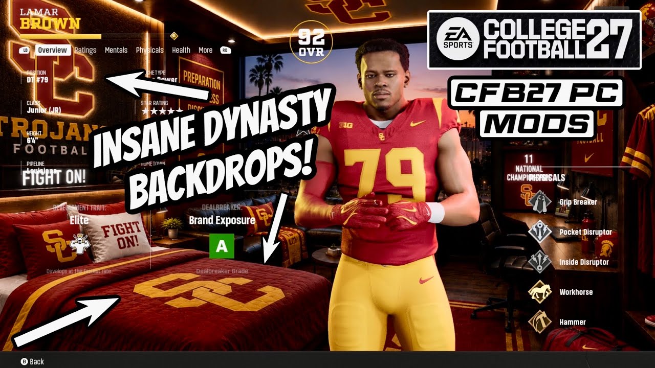 College Football 27 PC Mods | INSANE DYNASTY BACKDROPS!! EA CFB Mods | Nvidia 4080 Super Ultra 4K