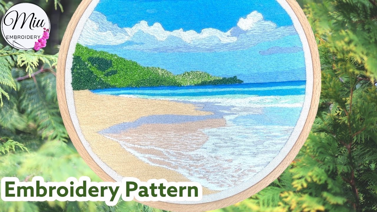 Beach 🏝️ - Needle Painting Landscape Embroidery Pattern