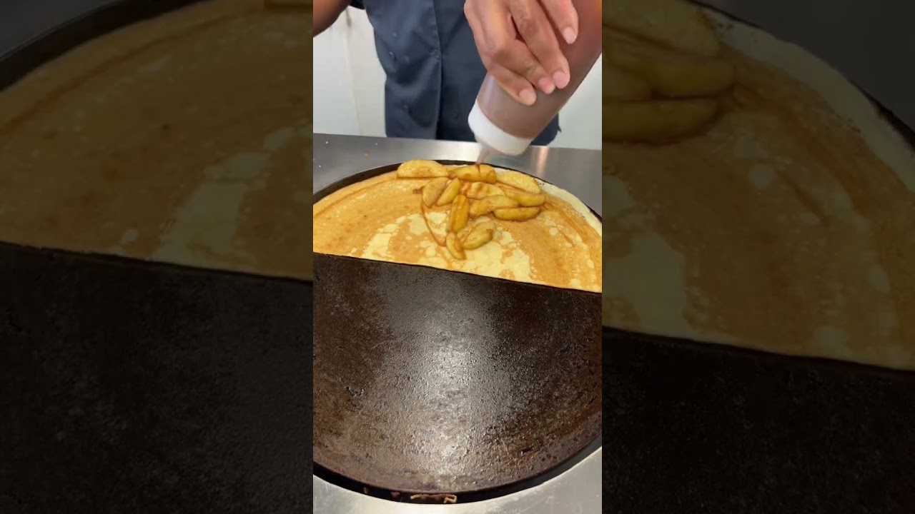 BREAKFAST for Champs | Apple Cinnamon Caramel #crepe  #shorts 🤤