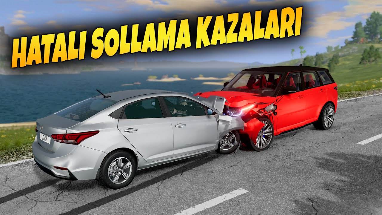ŞİRKET ARABASI İLE HATALI SOLLAMA KAZALARI // HYUNDAİ PERT ETTİM / BeamNG.drive