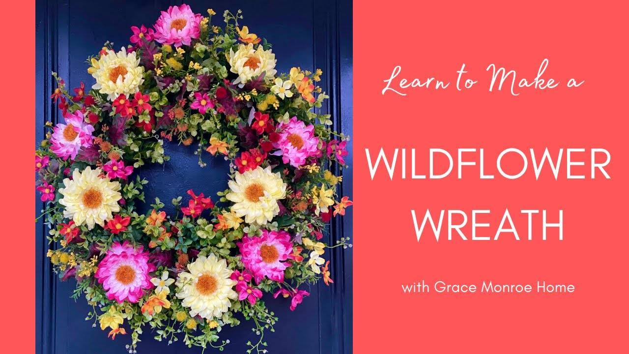 How to Make a Wildflower Wreath - DIY Spring Wreath Tutorial - Summer Wreath Tutorial