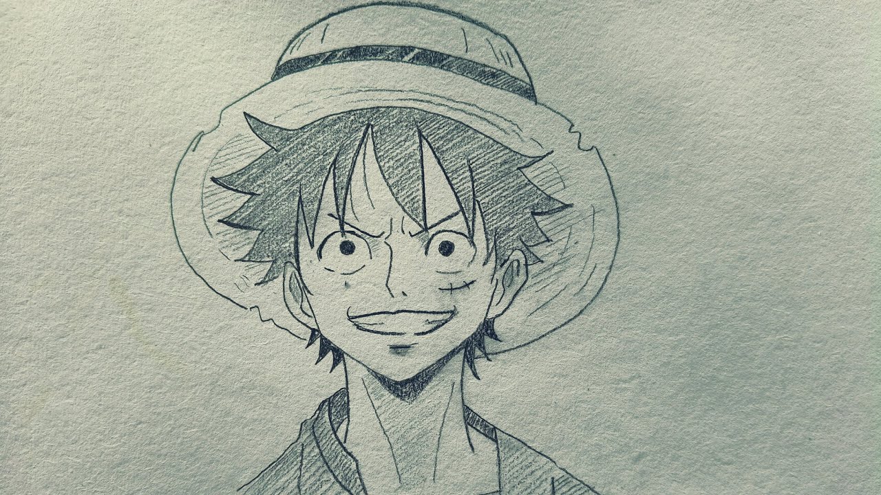 Luffy Pencil Drawing Step by Step 🔥Anime Sketch – Monkey D. Luffy (Easy Shading Tutorial)