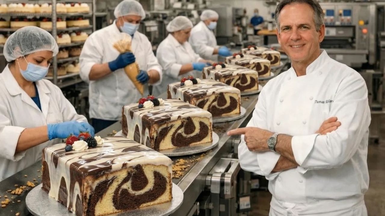 Inside the Ice Marble Cake Factory: Thomas Keller’s Elegant Swirl Dessert (Full Process)