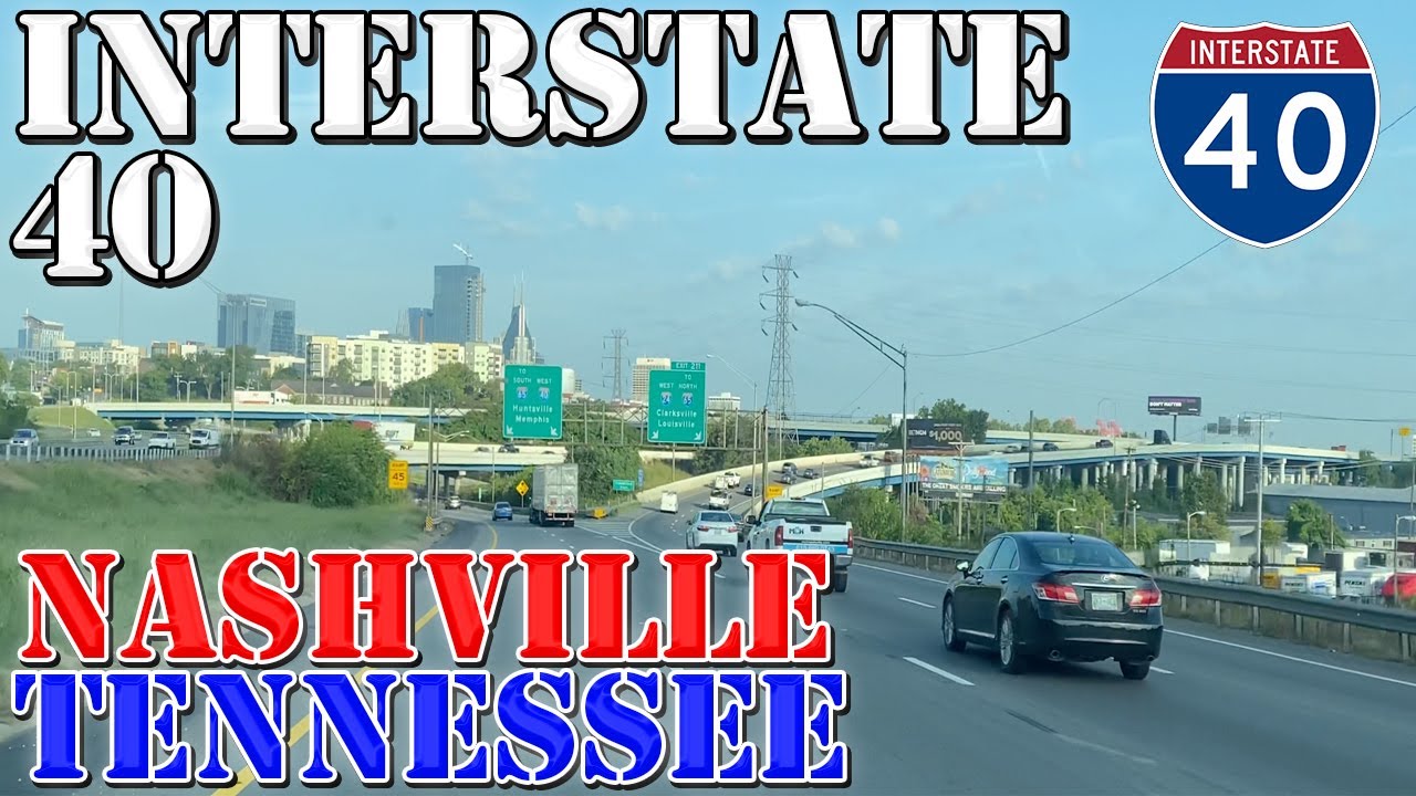 I-40 West - Nashville - Tennessee - 4K Highway Drive