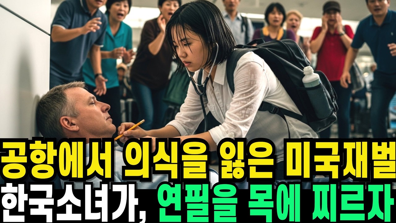 공항에서 의식을 잃은 미국 CEO , 가방에서 연필을 꺼내 미국재벌의 목을 향해 찌르기시작 주위사람들 모두 경악, 3초후 미국재벌은 숨을쉬는데..