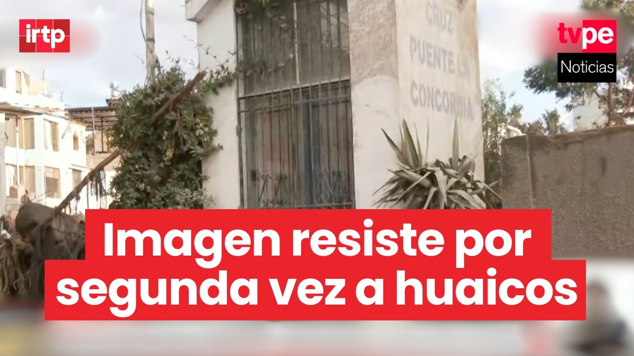 Cruz de la Concordia queda intacta tras violento desborde de torrentera Chullo en Arequipa