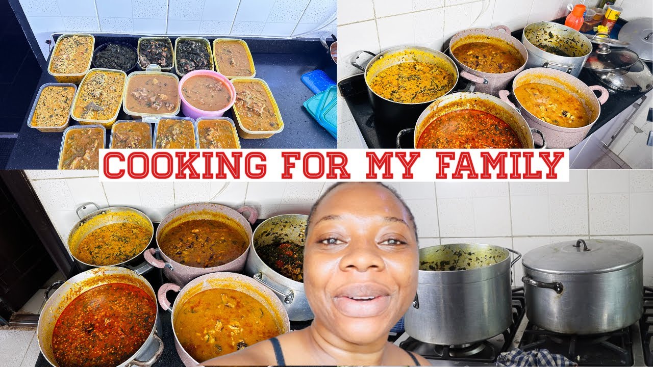BULK COOKING FOR MY NIGERIAN FAMILY OF 7| MAKING 6 SOUPS IN A DAY.