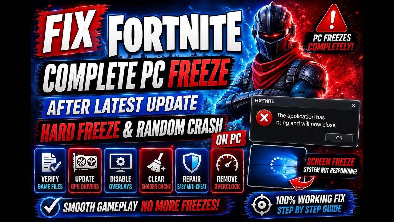 Fortnite &mdash; Fix Complete PC Freeze After Latest Update | Hard Freeze & Random Crash on PC