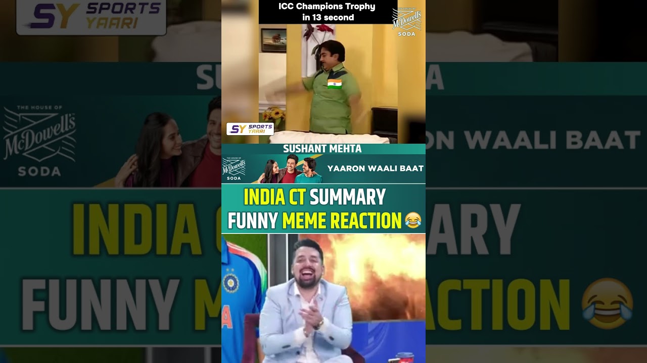 INDIA CHAMPIONS TROPHY SUMMARY FUNNY MEME REACTION 😂 #championstrophy2025 #indvsnz #final #rohit
