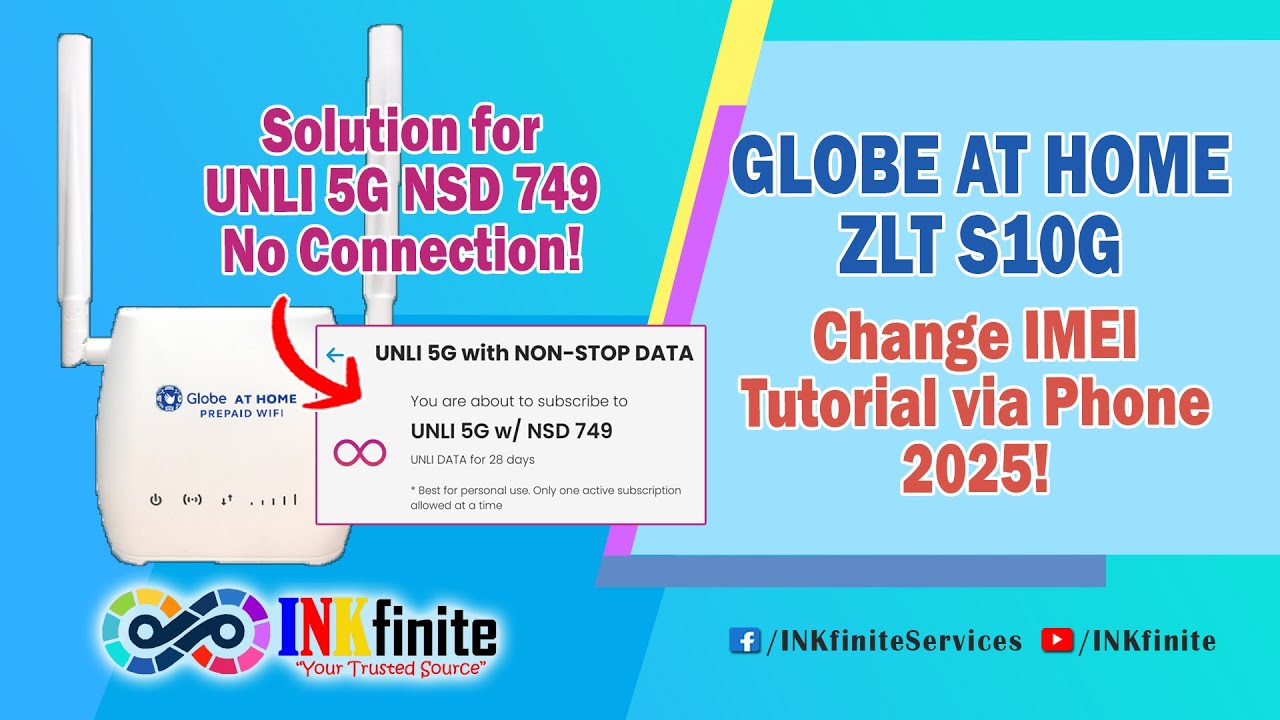 Globe At Home Prepaid WiFi ZLT S10G Change IMEI Tutorial via Phone 2025 | INKfinite