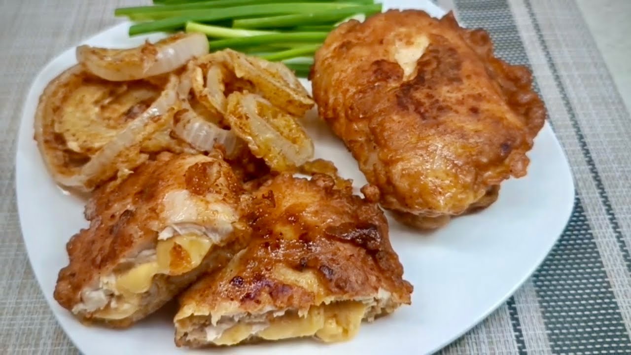Самый вкусный рецепт куриной грудки, который я когда-либо ела! Сочное куриное филе с сырной начинкой