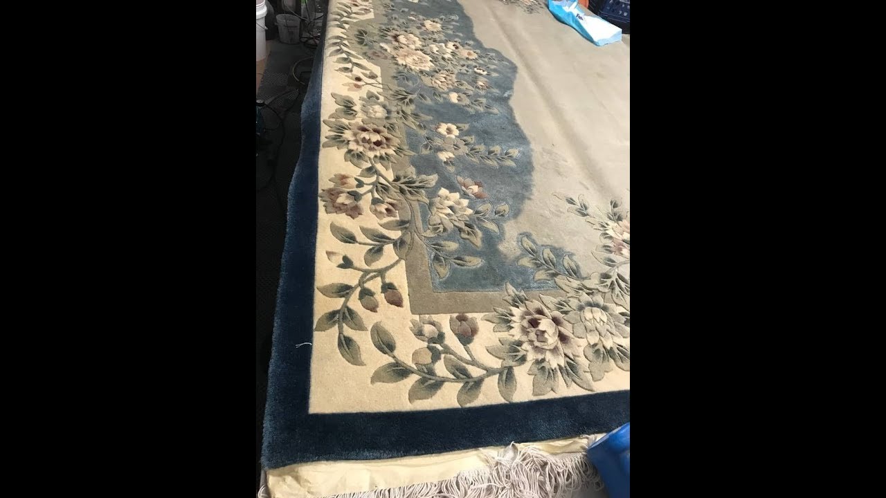 Rug Dyeing Color Restoration Of Faded Chinese Rug by The Rug Colorist