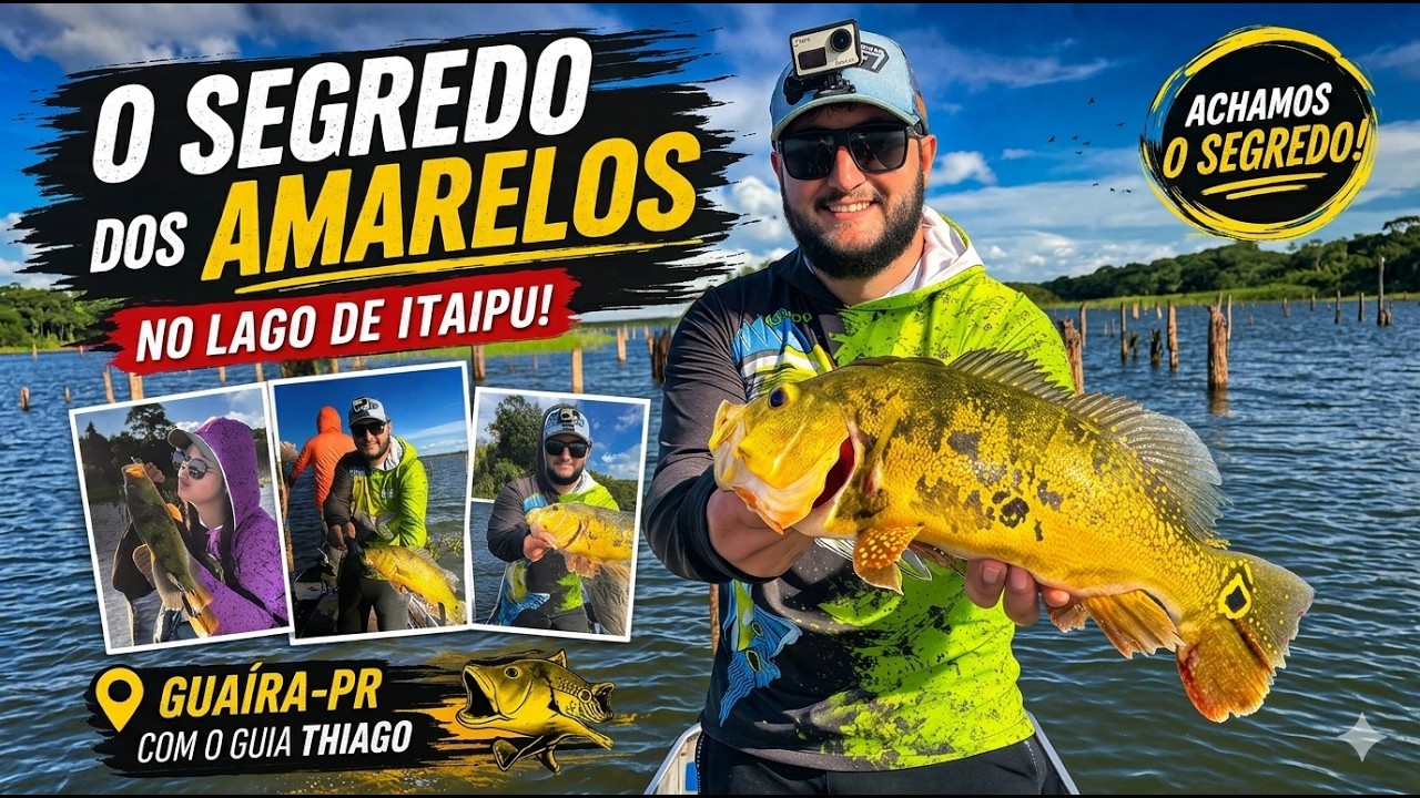 O SEGREDO DOS AMARELOS NO LAGO DE ITAIPU! Fomos atr&aacute;s dos gigantes com o guia Thiago (Gua&iacute;ra-PR)