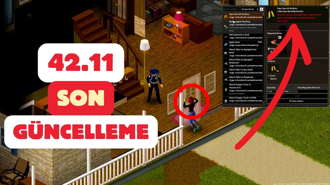 🛠️ Project Zomboid 42.11 Son Güncelleme! Üretim (CRAFT) Hatası ve Önemli Yenilikler! (Türkçe)🧟