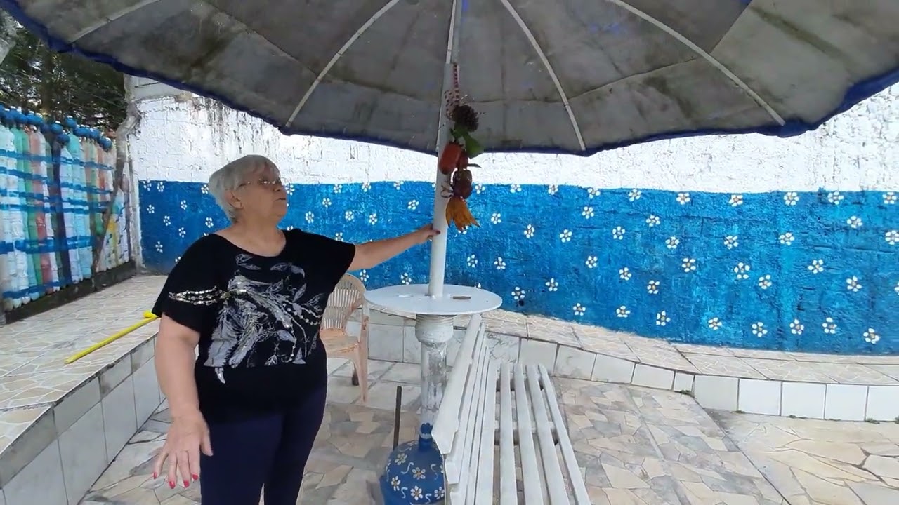 Reforma do Guarda Sol Feito com Antena Parabólica | Vó Neide e suas pets
