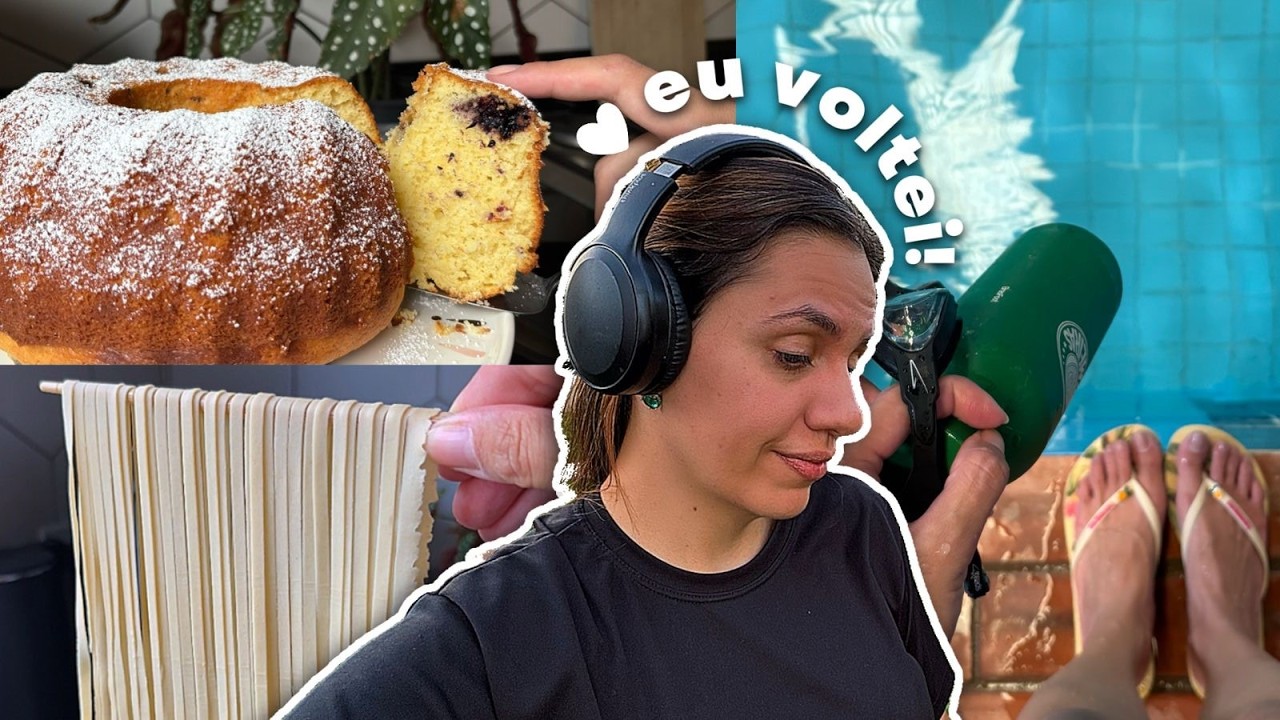 EU VOLTEI 🩵 Rotina real depois de sumir + massa fresca, bolo de maracujá,  esporte novo.