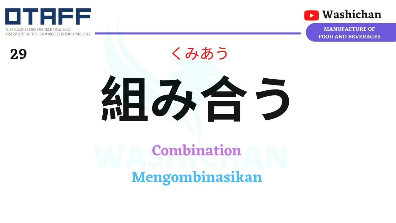 Vocabulary For SSW Manufacture of Food and Beverages Chapter 1 Part 1|| Tokutei Ginou
