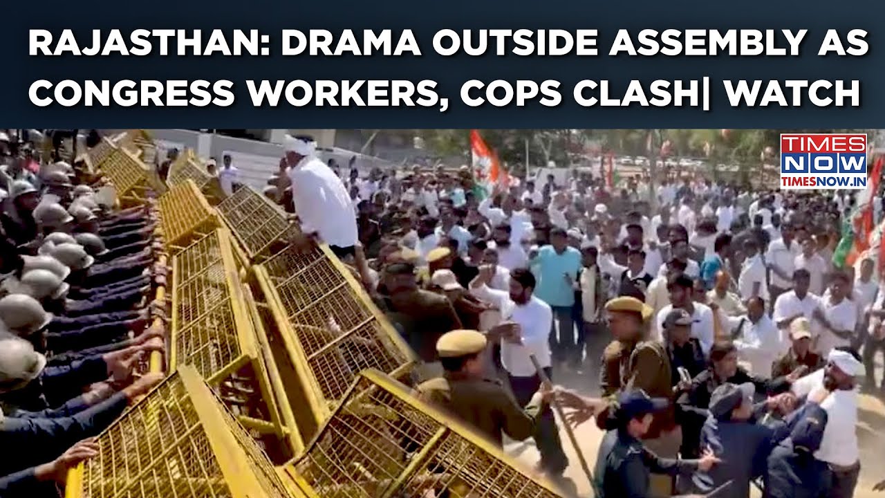 Rajasthan: Drama Outside Assembly| Congress Workers Protest Over BJP's 'Indira Dadi' Remark| Watch