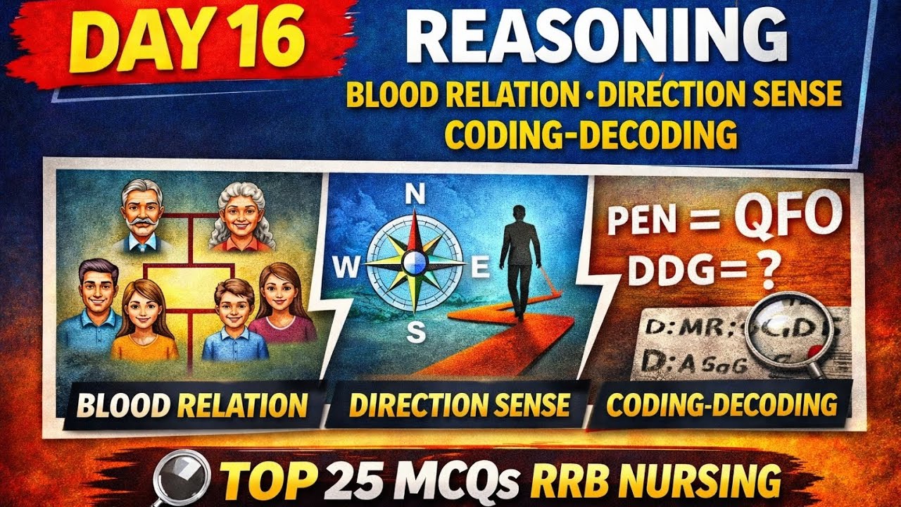 Day 16 | Reasoning Made Easy | Top MCQs | RRB Nursing Superintendent🔥