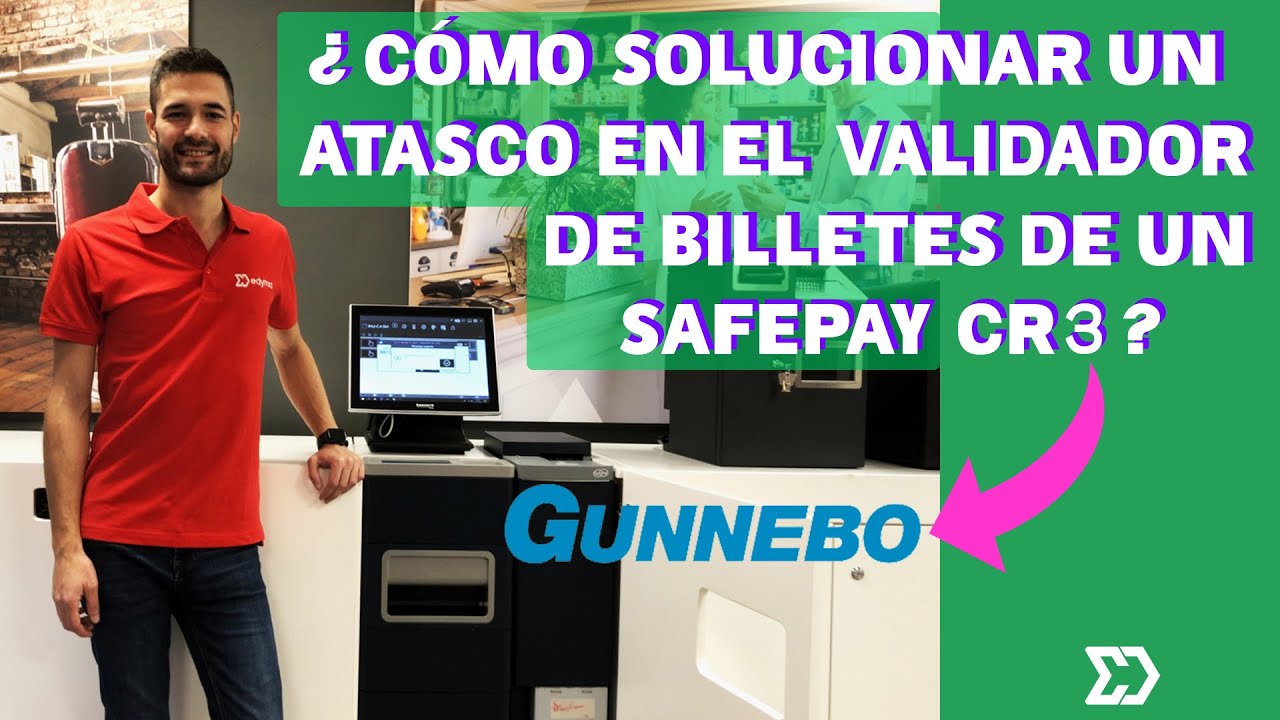 ¿Cómo solucionar un atasco en el validador de billetes de un SafePay CR3 (Gunnebo)?