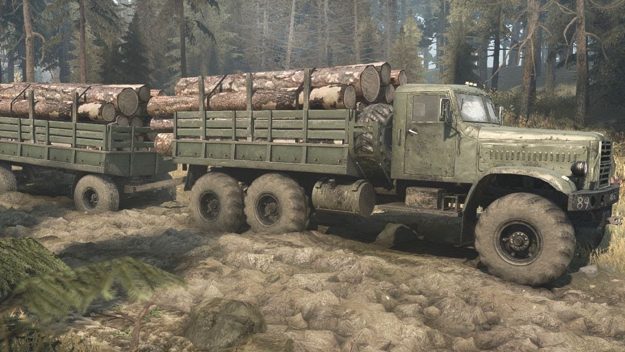 Spintires MudRunner - C 255 Truck  Trailer Transporting Logs
