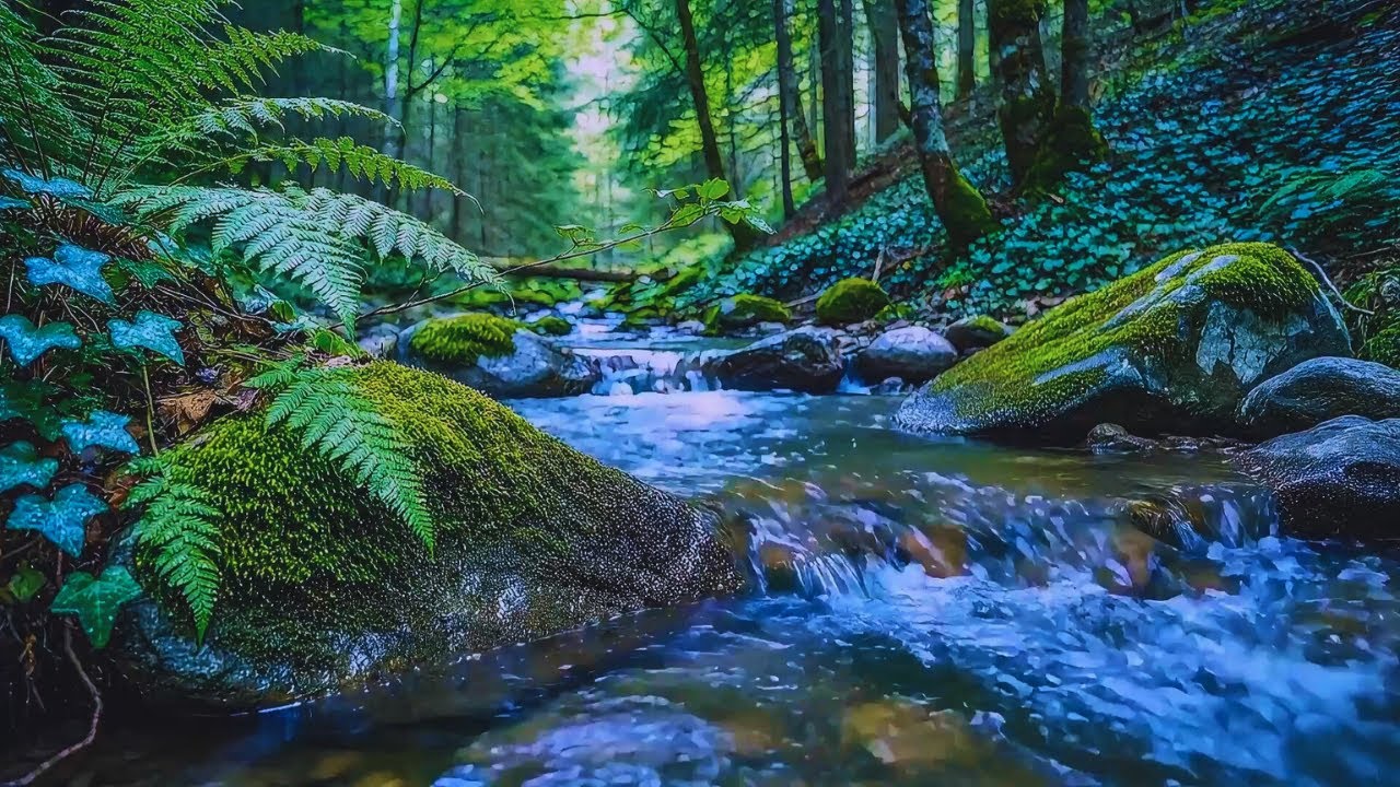 Deep Sleep and Relaxing Night Ambience Forest River Sounds to Calm Mind and Body