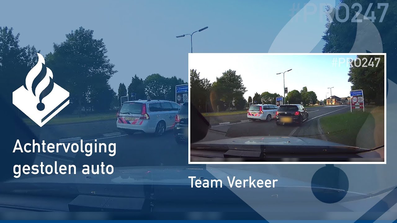 Politie #PRO247 Achtervolging gestolen auto