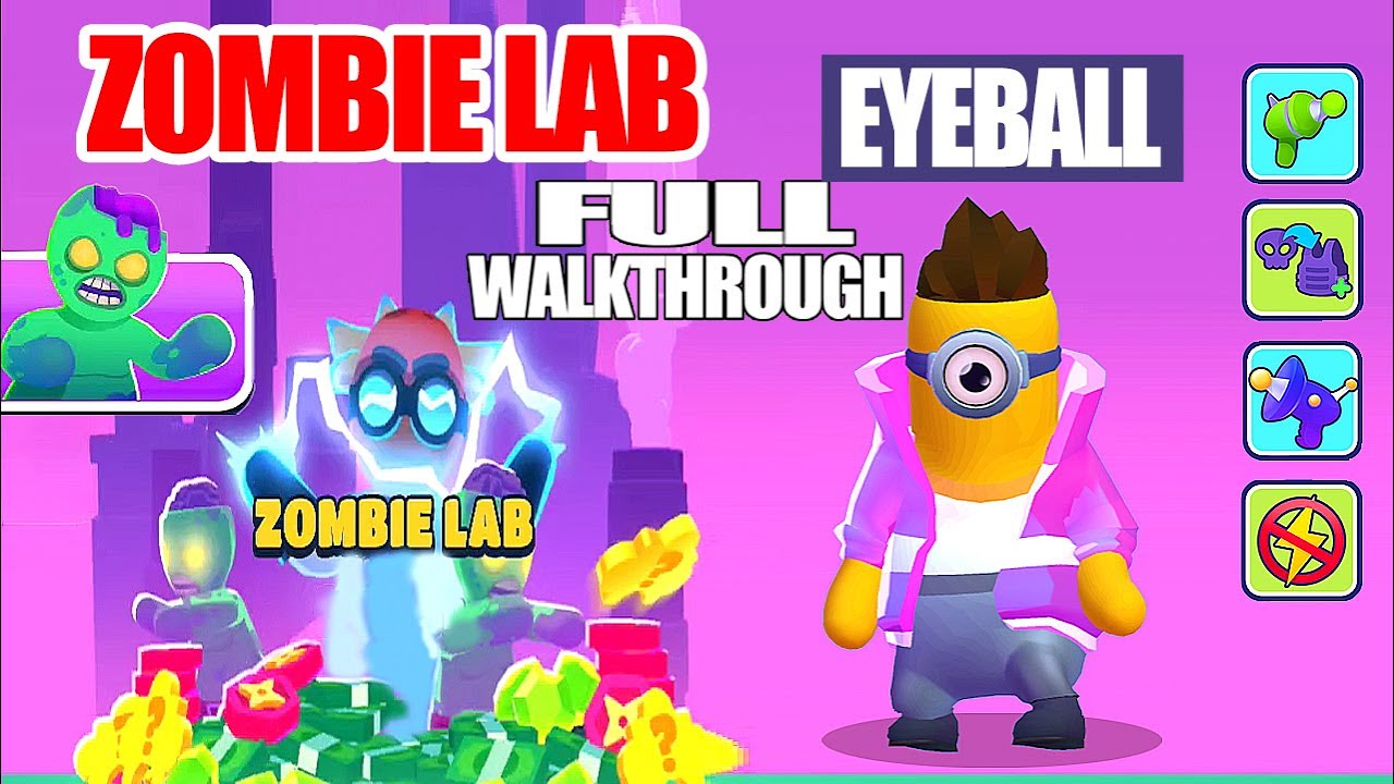 Stealth Master |  Герой ГЛАЗ (Миньон) в Zombie Lab - Полное прохождение.