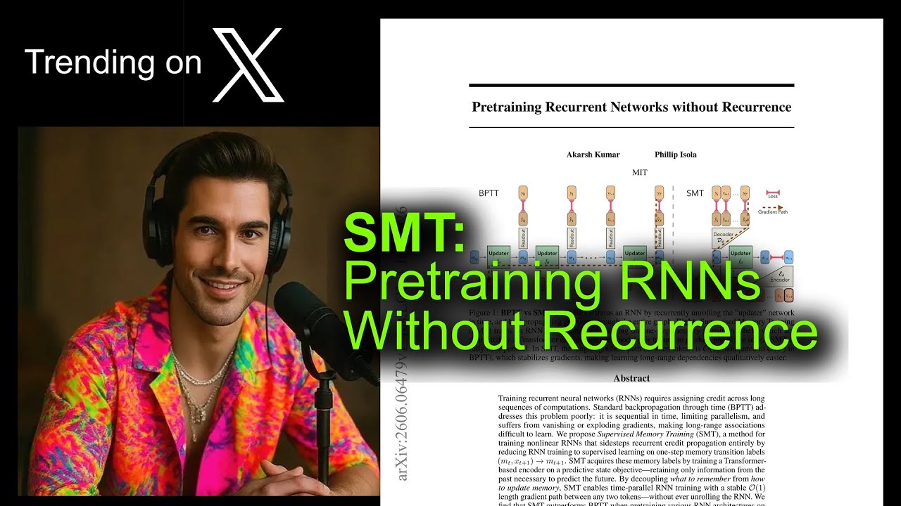 SMT: Pretraining RNNs Without Recurrence