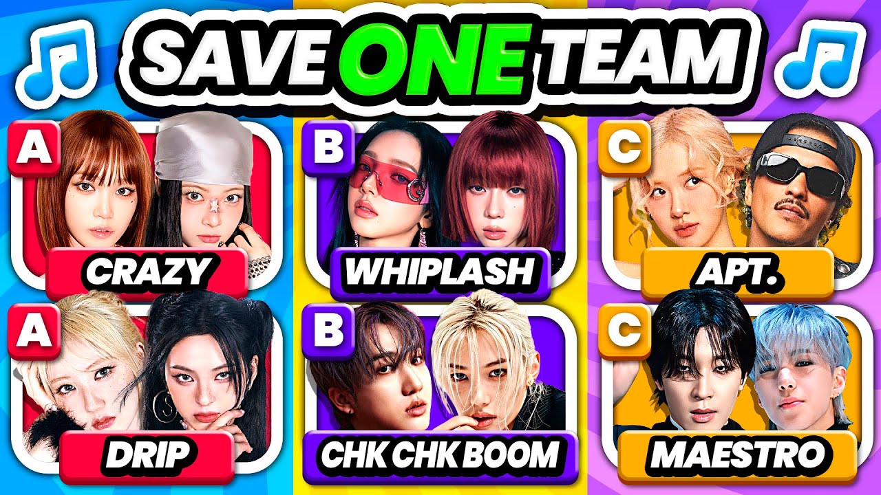 SAVE ONE KPOP SONG TEAM 🔥 Pick Your Favorite Kpop Songs (6 Songs Challenge) | KPOP GAME 2024