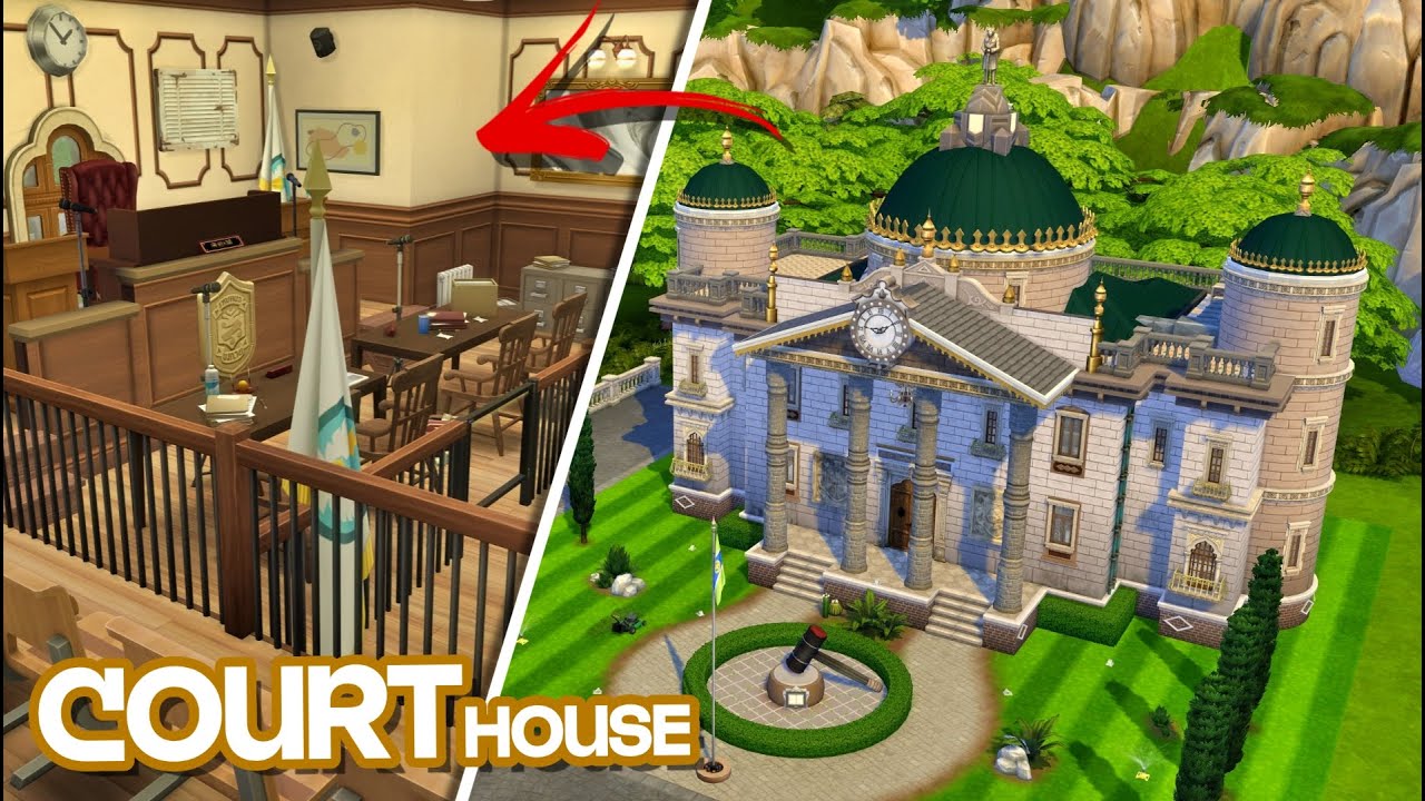 I built a COURTHOUSE in Sims 4 |NOCC| Sims 4 community build \ Sims 4 Business Speed build