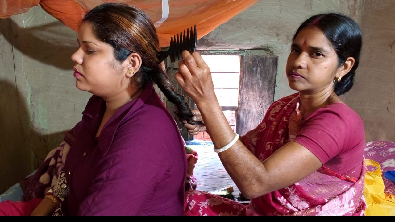 ASMR|| Amazing Indian Hair Massage Doing My Sweet Mother (No Talking)🫶