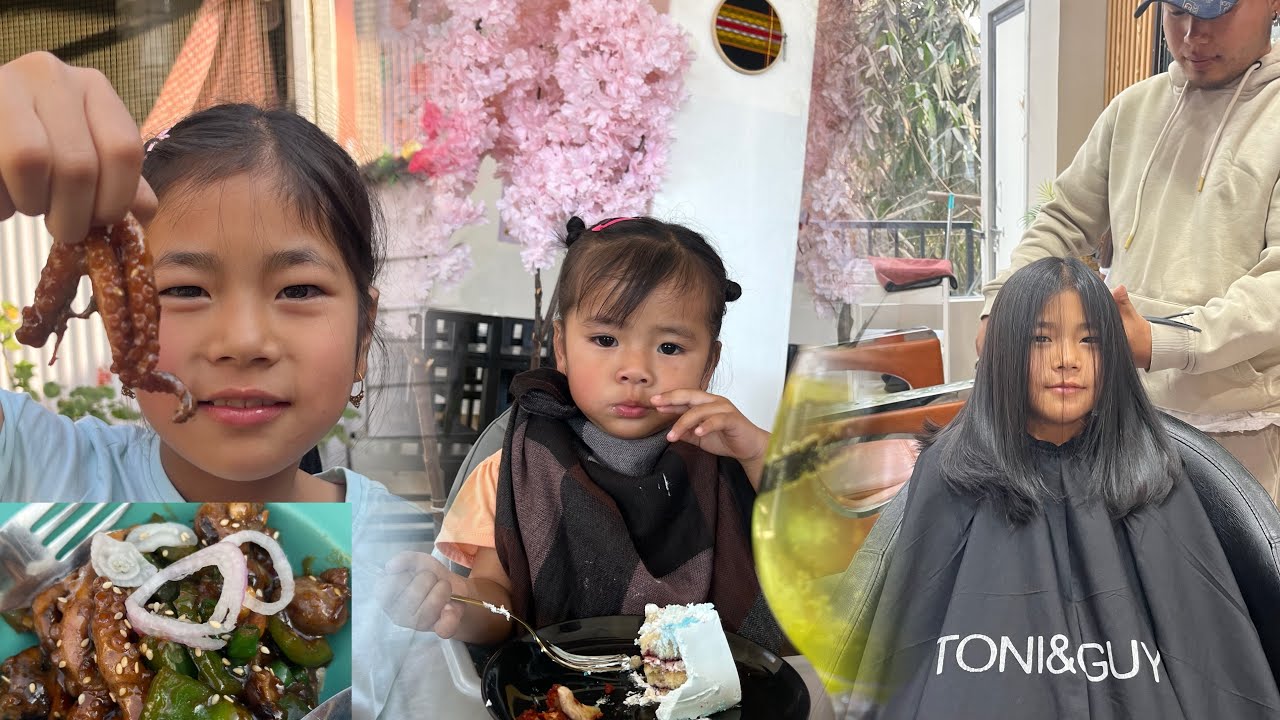 Motbung a Octopus ne a kacheu🐙|| Family Restaurant / Chelsea Cafe😍 / Mollie new Haircut💇‍♀️