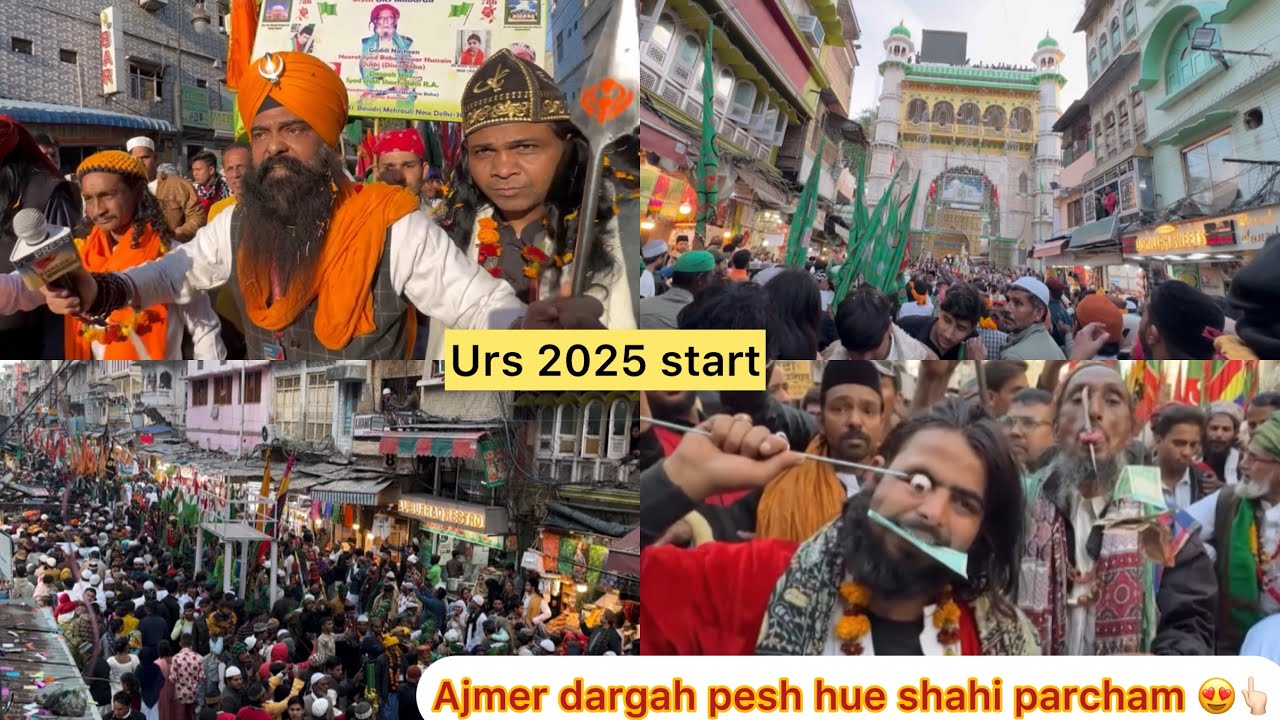 Ajmer sharif dargah paidal chalkar aiy mastan malang log hua urs mela start 2025 mahol kya h live😱👆🏻